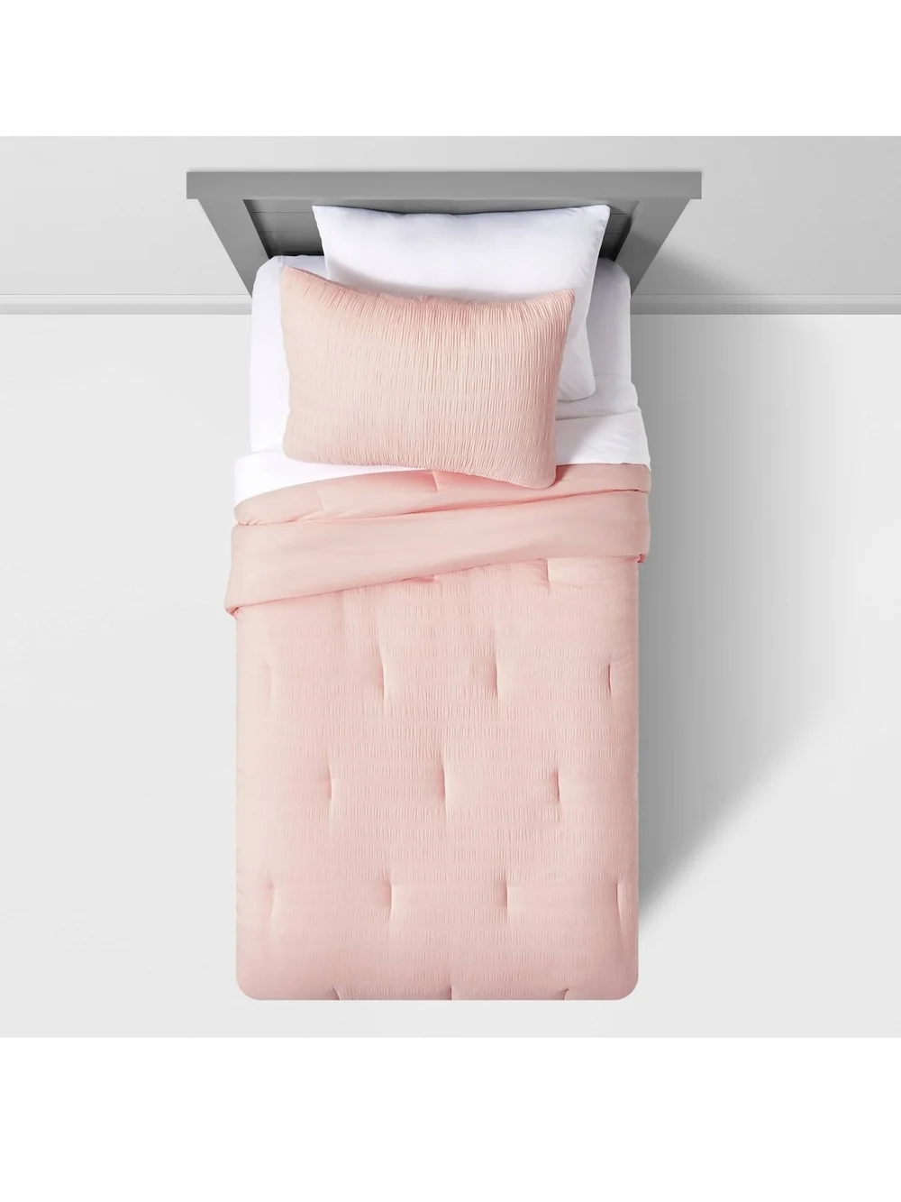 Pillowfort Pink Seersucker Twin Comforter
